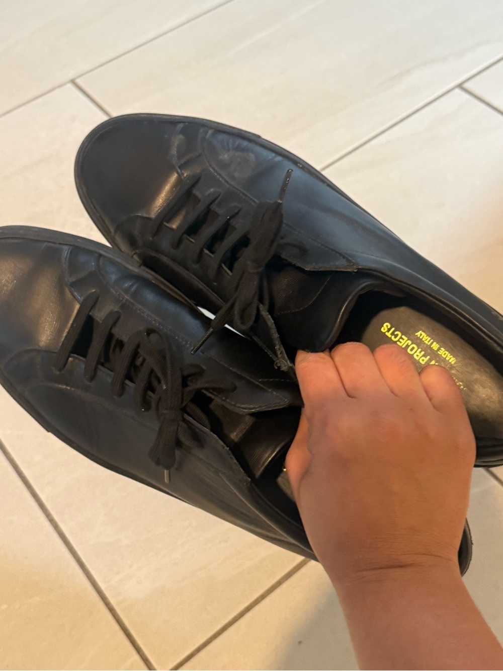 Common Projects Black Leather Low-Top Sneakers